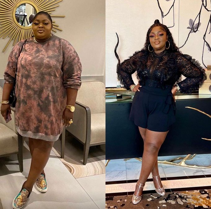 Popular Actress Eniola Badmus Posts Before, After Weight Loss Pictures, Says ‘It Wasn’t Easy’