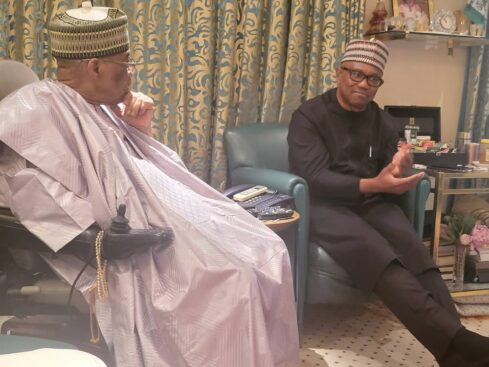 In Pictures: Peter Obi, Running mate Visit IBB In Minna