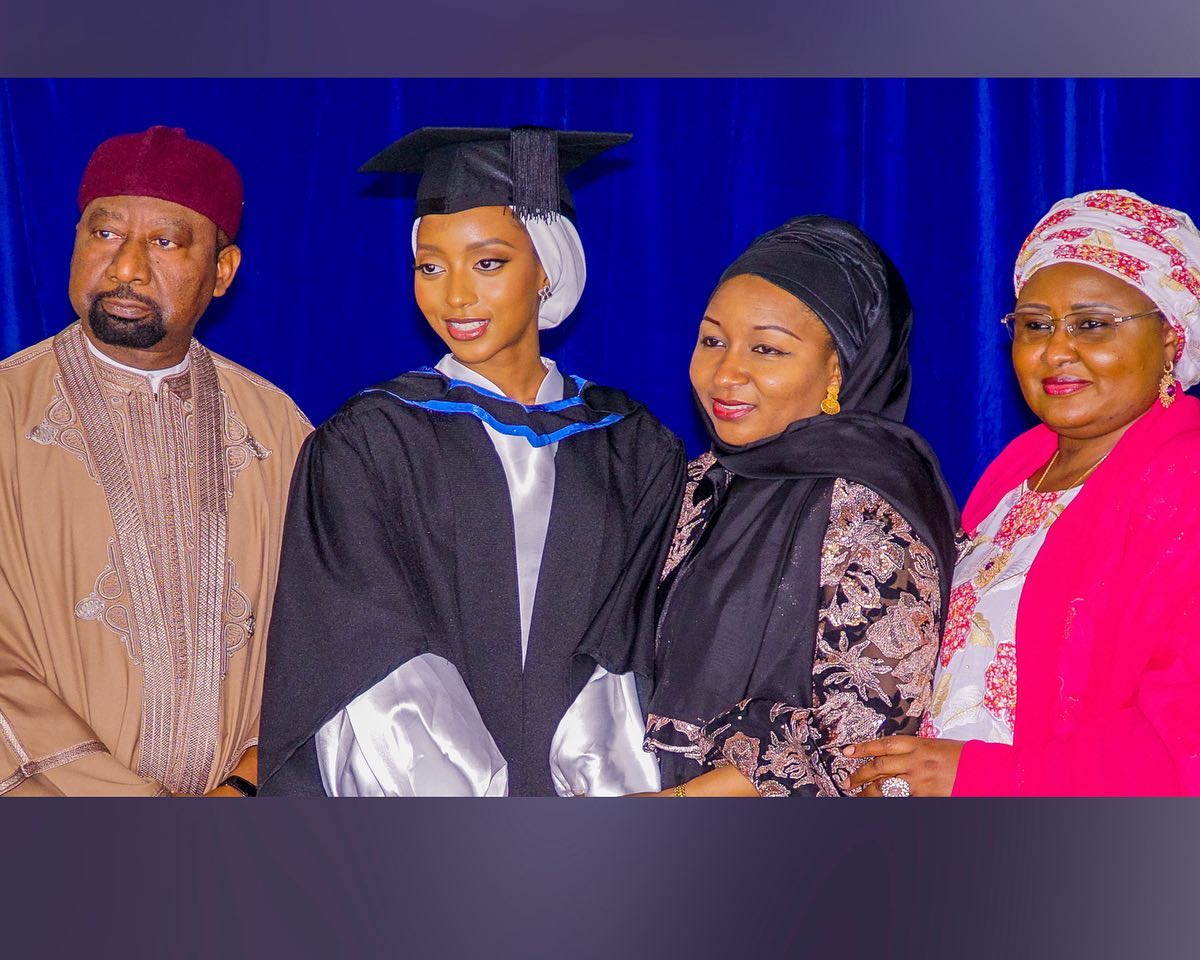 Aisha Buhari Congratulates Daughter- In-Law For Graduating With 1st Class Honours…Posts Graduation Ceremony Pictures