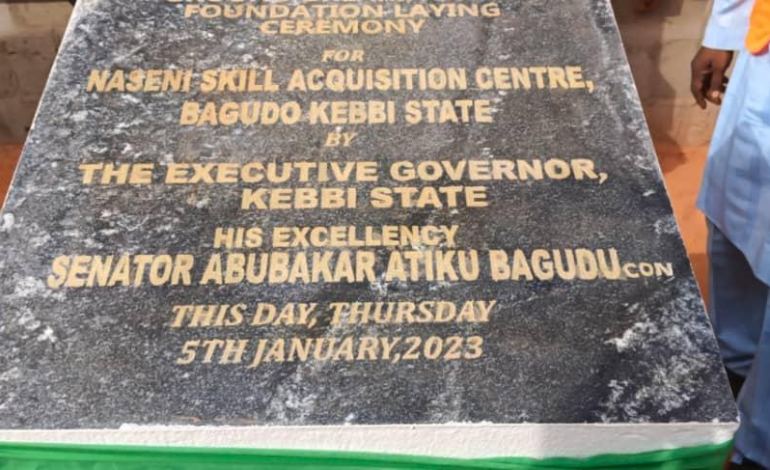 Kebbi Governor Lays Foundation Stone Of  Skill Acquisition Center In Bagudo