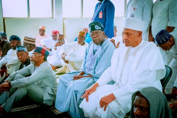 In Pictures: Gov Abdulrazaq Joins Tinubu As He Observes Friday Prayer At Aso Villa