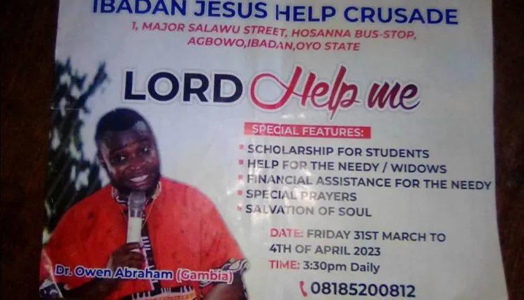 Crusade Attendees Tricked Into Parting With  Phones, Money  In Ibadan…Pastor’s Whereabouts Unknown