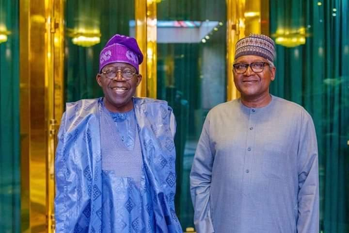 In Pictures: Dangote Visits President Tinubu In Aso Villa