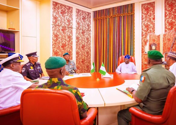 In Pictures: President Tinubu Holds First Meeting With New Service Chiefs In Abuja