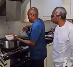 Public Holiday: Gbajabiamila Watches In Admiration As Wike Prepares Food At Abuja Residence