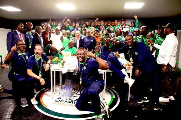 Nigeria Vs South Africa: VP Shettima Visits National Football Team’s Dressing Room As  Gov Adeleke Watches Match With Cabinet Members In Osogbo