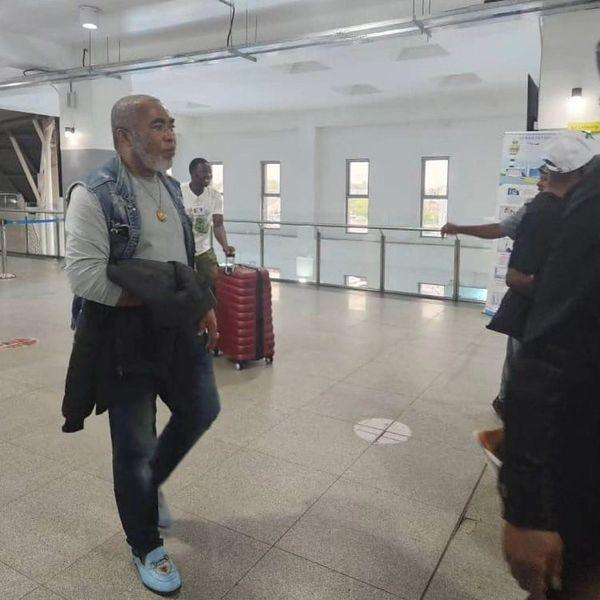 Actor Zack Orji Pictured At Airport Before Leaving Nigeria For UK