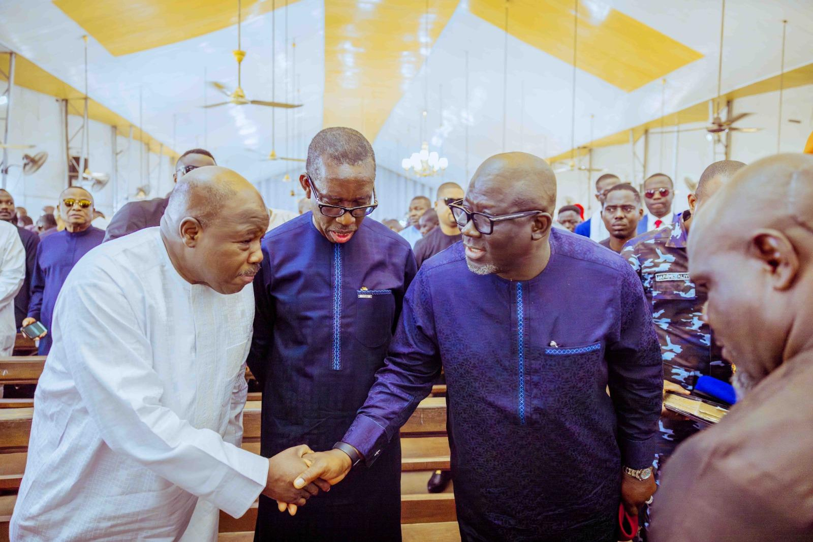 Gov Oborevwori, Okowa, Ali Modu Sheriff, Others Attend Cairo Ojougboh’s Funeral In Agbor