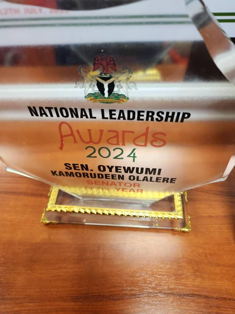 Senator Lere Oyewumi  Receives  ‘Senator of the Year’ Award In Abuja