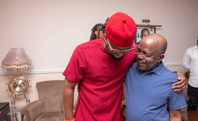 In Pictures:  Paul Okoye Yet To Go On Honeymoon, Visits Gov Otti In Abia