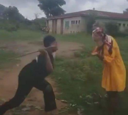 Ekiti Varsity Female Student  Repeatedly Says ‘𝐈 𝐌𝐮𝐬𝐭 𝐃𝐫𝐚𝐰 𝐁𝐥𝐨𝐨𝐝 𝐅𝐫𝐨𝐦 𝐘𝐨𝐮’ As She Uses  Stick To Beat  Fellow Student