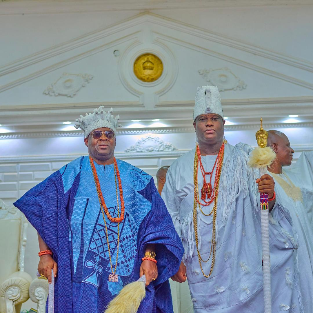 In Pictures: Aseyin Of Iseyin, Soun Of Ogbomosho Visit Ooni Ogunwusi In Ile -Ife