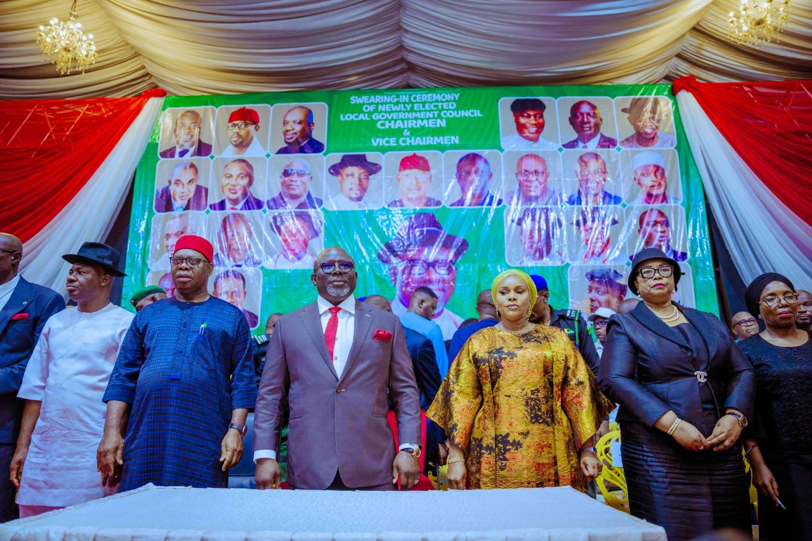 Gov Oborevwori Swears In New LG Chairmen In Asaba, Urges Modesty, Fiscal Discipline 