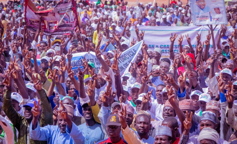 Mega Rally: Thousands Of Kebbi Residents Declare Support For President Tinubu, Gov Idris In Birnin Kebbi