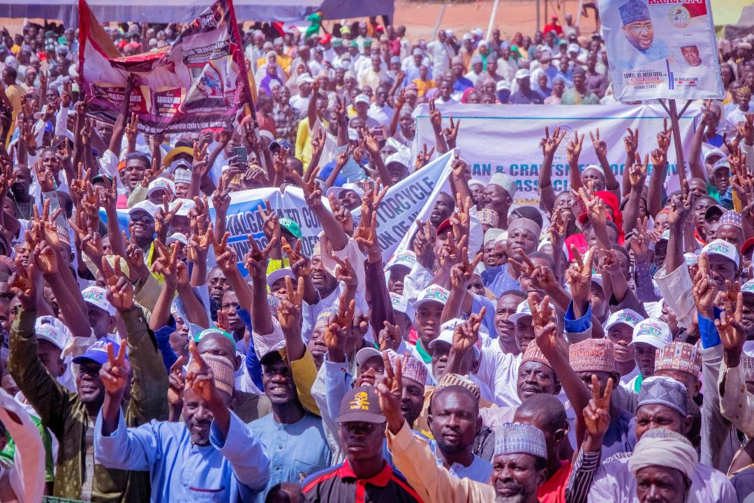 Mega Rally: Thousands Of Kebbi Residents Declare Support For President Tinubu, Gov Idris In Birnin Kebbi