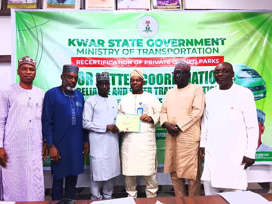 Kwara Govt Restates Commitment To Clean, Safe Motor Parks… Recertifies 12 Motor Park Firms