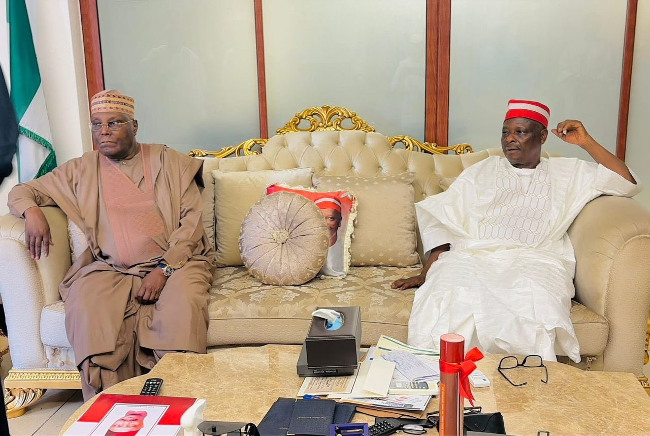 In Pictures: Atiku, Tambuwal, Melaye, Other ADC Bigwigs Visit Kwankwaso In Abuja