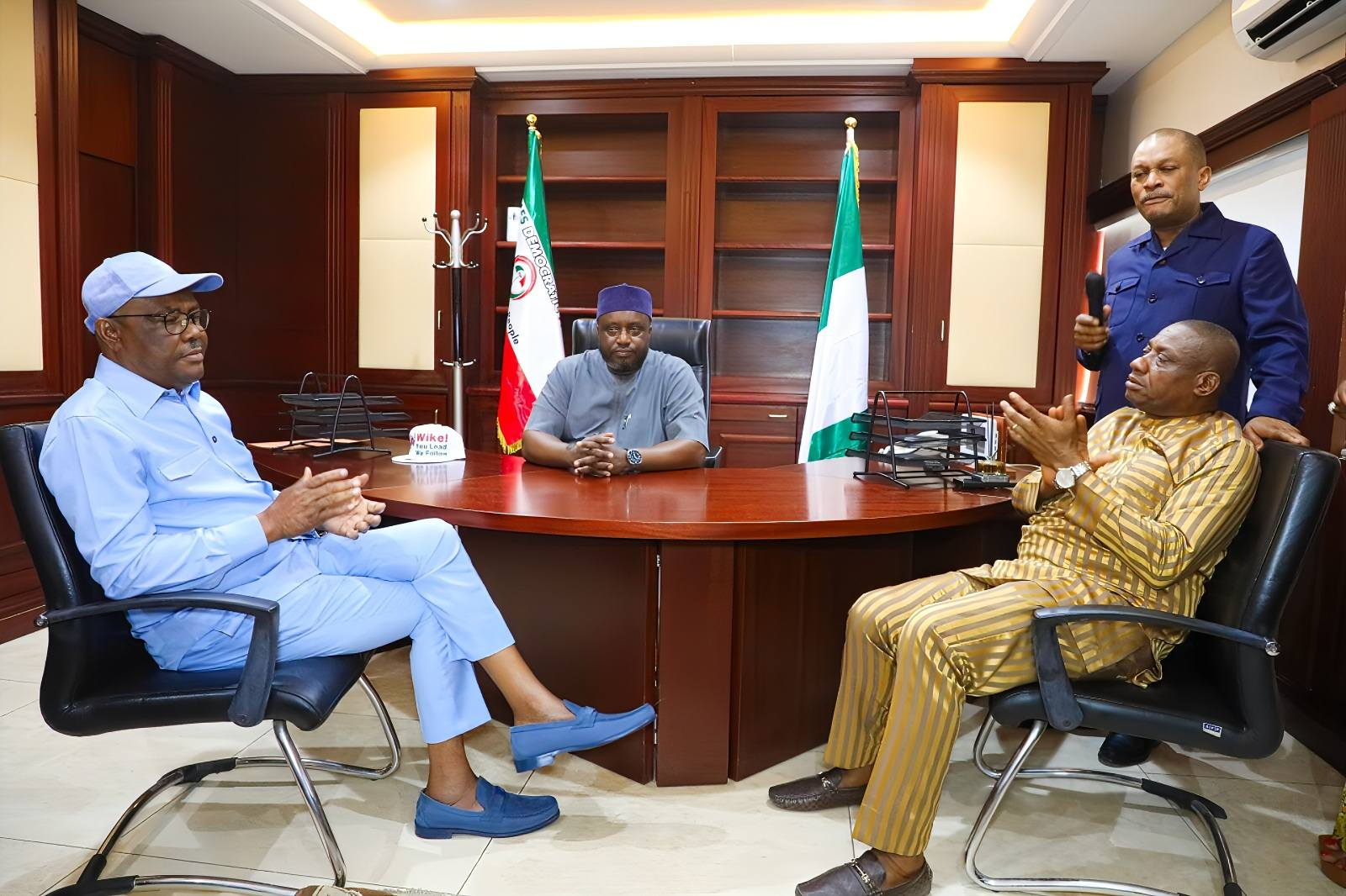 In Pictures: Wike Visits Abdulrahman Mohammed, Other NWC Members At PDP National Secretariat