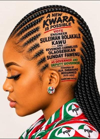 2027 Kwara Guber: Former HOS Dabarako Mohammed Shares Woman’s Customized Hairstyle To Drum Up Support For Kale Kawu
