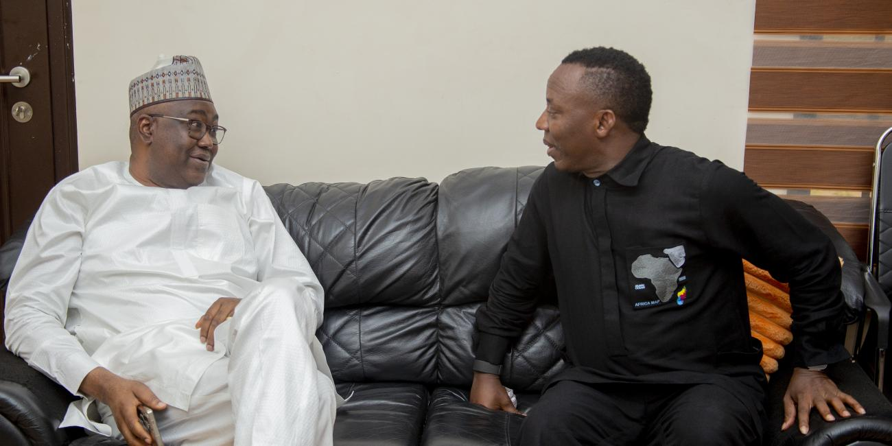 Sowore Pays Congratulatory Visit To Gbenga Hashim After Court Victory